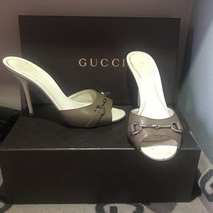 Gucci mules open toe heels size 6